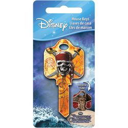 HILLMAN Disney Skull and Swords House Key Blank 68 Double For Schlage Locks Orange