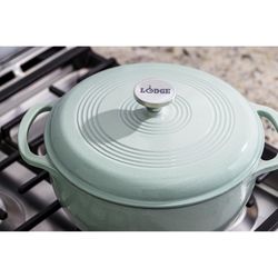 Lodge Cast Iron Dutch Oven 11 in. 6 qt Sage Green
