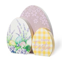 Glitzhome Easter Eggs Table Decor Wood 1 pc