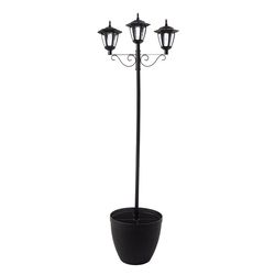 Glitzhome 20 lm Black LED Solar Lantern