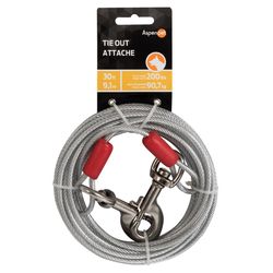 Aspen Pet Gray Plastic Coated Cable Dog Cable Tie-Out X-Large