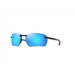 Maui Jim Hookipa Ultra G Sunglasses Unisex Shiny Black Frame Blue Hawaii Lens Polarized Blue