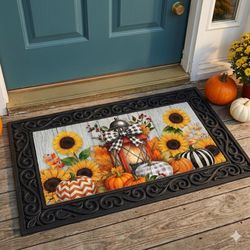Briarwood Lane 30 in. W X 18 in. L Multi-Color Harvest Lantern Glow Polyester Door Mat