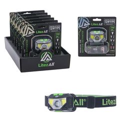 LitezAll 700 lm Black LED Rechargeable Head Lamp