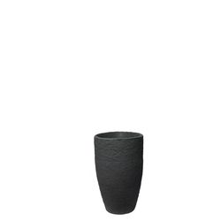 Algreen Athena 21 in. H X 12.5 in. D Polyethylene Double wall Planter Black