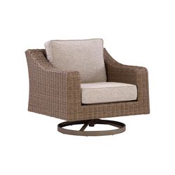 Signature Design by Ashley Carmel Bay Brown Aluminum Frame Casual Lounge Chair Beige