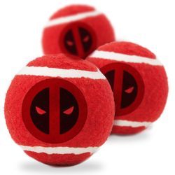 Buckle-Down Marvel Comics For Dog Multicolored Deadpool Squeaky Tennis Ball 3 pk