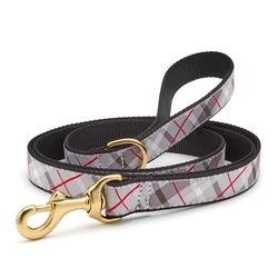 Up Country Gray Plaid Nylon Dog Leash