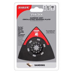 Diablo Starlock 3-1/2 in. W Carbide Grit Triangular Oscillating Sanding Plate Wood 1 pk