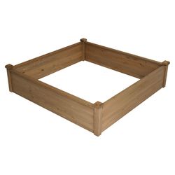 Algreen 12 in. H X 47 in. W X 47 in. D Plastic Raised Garden Bed Planter Cappucino Stain