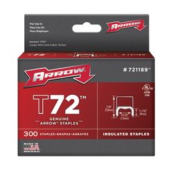 Arrow T72 3/4 in. W X 7/8 in. L 15 Ga. Wide Crown Insulated Staples 300 pk