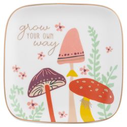Karma 5 in. L Multicolored Ceramic Flora Square Mushroom Trinket Tray