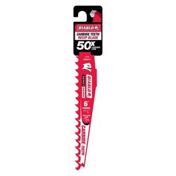 Diablo Demo Demon 6 in. Carbide Tipped Pruning & Clean Wood Reciprocating Saw Blade 3 TPI 1 pk