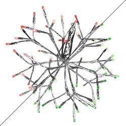 Celebrations Platinum LED Green/Red Rechargeable Shimmering Sphere 12 in. Hanging Decor