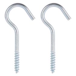 Ace Small Zinc-Plated Silver Steel 3-7/8 in. L Ceiling Hook 80 lb 2 pk