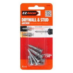 E-Z Ancor 1/4 in. D Nylon Ribbed Head Drywall Anchors 4 pk