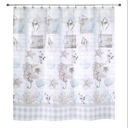 Avanti Linens Farmhouse Shell 72 in. H X 72 in. W Multicolor Shower Curtain Polyester