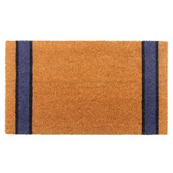 KAF Home 17 in. W X 30 in. L Blue/Beige Coir Door Mat