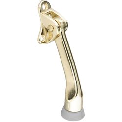 National Hardware 4 in. L Zinc w/Rubber Tip Brass Gold Door Stop Mounts to door .75 in.