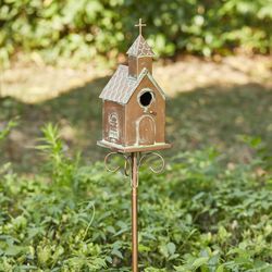 Glitzhome 53 in. H X 6 in. W X 7 in. L Wood Bird House