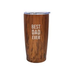 Pavilion Man Made 20 oz Wood Grain BPA Free Best Dad Ever Travel Mug
