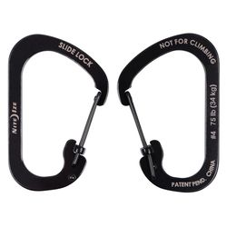 Nite Ize SlideLock Stainless Steel Black Locking Carabiner Key Holder