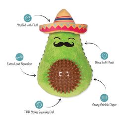 Pet Shop by Fringe Studio For Dog Multicolored Plush Avo-Fiesta Dog Toy