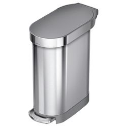 Simplehuman 45 L Metallic Silver Stainless Steel Step Trash Can