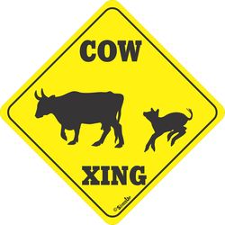 Signs Up English Yellow Crossing Sign 11 in. H X 11 in. W
