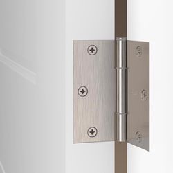 National Hardware Squeak Guard 3.5 in. L Satin Nickel Door Hinge 3 pk