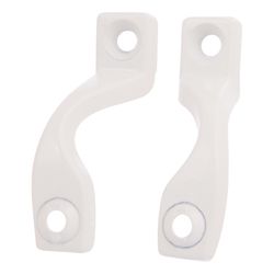 Barton Kramer 1.75 in. L Gloss White Metal Bracket 2 pk