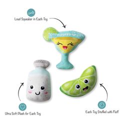 Pet Shop by Fringe Studio For Dog Assorted Plush On Margarita Time Dog Toy 1 pk
