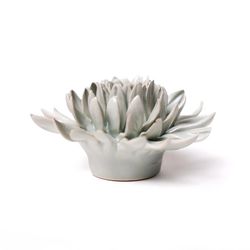 Chive English Garden 2.2 in. H X 4.3 in. L Glazed Mint Ceramic Mum Wall Flower