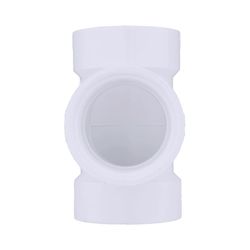 Charlotte Pipe Schedule 40 1-1/2 in. Hub X 1-1/2 in. D Hub PVC Flush Cleanout Tee 1 pk