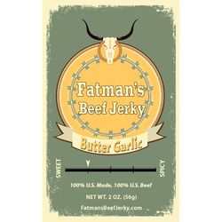 Fatmans Beef Jerky Butter Garlic Beef Jerky 2 oz Packet