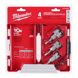 Milwaukee Carbide Tipped Brad/Pilot Point 3/8 in. D Hole Cutter Set