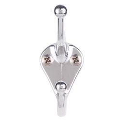 Ace 3 in. L Chrome Silver Metal Small Coat and Hat Hook 2 pk
