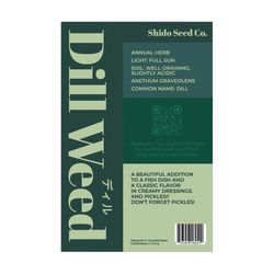 Chive Shido Seed Co Dill Herb Seeds 1 pk