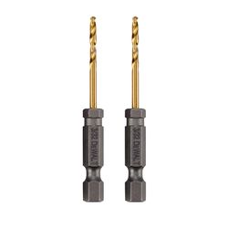 DeWalt Impact Ready 3/32 in. X 2-7/16 in. L Titanium Nitride Drill Bit Hex Shank 2 pc