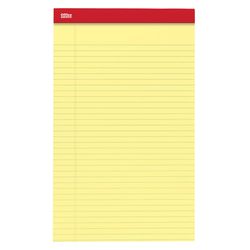 Office Depot 8-1/2 in. W X 14 in. L College Ruled Double Stitched Yellow Perforated Writing Pads
