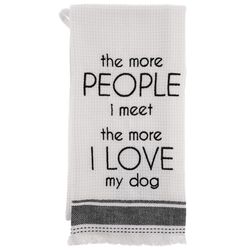 Karma Milo Black/White Cotton I Love My Dog Tea Towel 1 pk