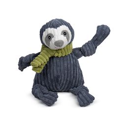 HuggleHounds Knottie For Dog Multicolored Plush Seb Sloth Squeaky Dog Toy Large 1 pk