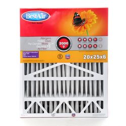 BestAir 25 in. W X 20 in. H X 6 in. 11 MERV Pleated Air Filter 1 pk