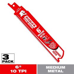 Diablo Steel Demon 6 in. Carbide Tipped Medium Metal Reciprocating Saw Blade 10 TPI 3 pk