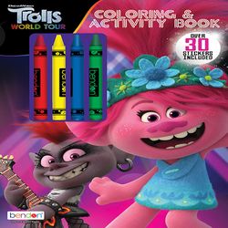 Bendon Trolls World Tour Coloring and Activity Book Multicolored