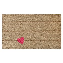 Calloway Mills Pink Heart 1.5 W X 2.5 L Multi-Color Rectangle Coir Door Mat