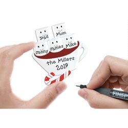 Personalizable Hot Chocolate Family of 5 Ornament