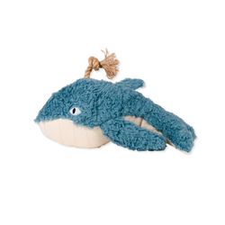 Pet Shop by Fringe Studio For Dog Blue Canvas Oh Whale Dog Toy 1 pk