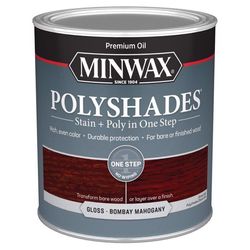 Minwax PolyShades Semi-Transparent Gloss Bombay Mahogany Stain/Polyurethane Finish 1 qt