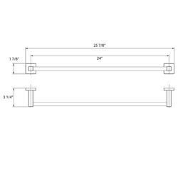 Huntington Brass Chrome Silver Towel Bar 25.8 in. L Metal